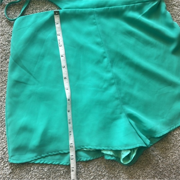 Superdown Turquoise One Shoulder Romper purchased through Revolve - Picture 5 of 6
